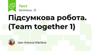 Підсумкова робота. (Team together 1)