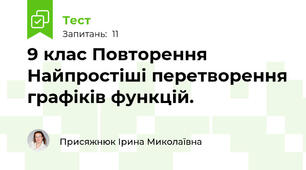 9 клас Повторення Найпростіші перетворення графіків функцій.