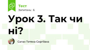 Урок 3. Так чи ні?