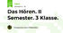 Das Hören. II Semester. 3 Klasse.
