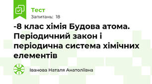 -8 клас хімія Будова атома. Періодичний закон і періодична система хімічних елементів