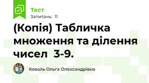 (Копія) Табличка множення та ділення  чисел  3-9.
