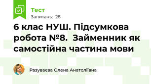 6 клас НУШ. Підсумкова  робота №8.  Займенник як самостійна частина мови