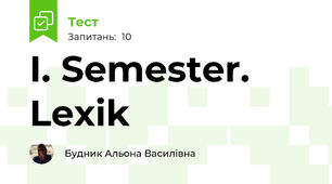 I. Semester. Lexik 