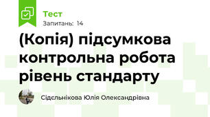 (Копія) підсумкова контрольна робота рівень стандарту