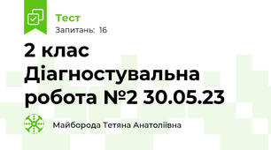 2 клас Діагностувальна робота №2 30.05.23