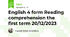 English 4 form Reading comprehension the first term 20/12/2023
