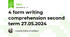 4 form writing comprehension second term 27.05.2024