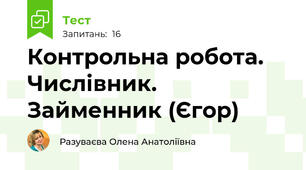   Контрольна робота.  Числівник. Займенник (Єгор)