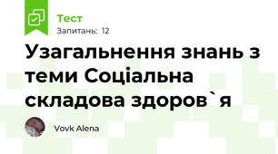 Узагальнення знань з теми Соціальна складова здоров`я