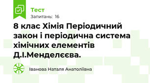 8 клас Хімія Періодичний закон і періодична система хімічних елементів Д.І.Менделєєва. 