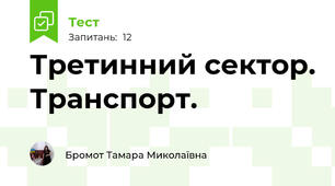 Третинний сектор. Транспорт. 