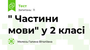  " Частини мови" у 2 класі