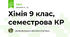 Хімія 9 клас, семестрова КР