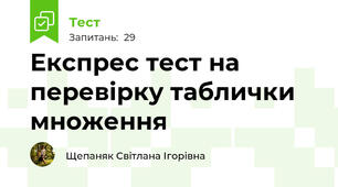 Експрес тест на перевірку таблички множення