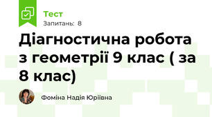Діагностична робота з геометрії 9 клас ( за 8 клас)
