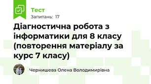 Діагностична робота з інформатики для 8 класу (повторення матеріалу за курс 7 класу)