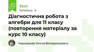 Діагностична робота з алгебри для 11 класу (повторення матеріалу за курс 10 класу)