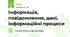 Інформація, повідомлення, дані, інформаційні процеси
