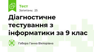 Діагностичне тестування з інформатики за 9 клас