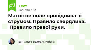 Магнітне поле провідника зі струмом. Правило свердлика.  Правило правої руки.