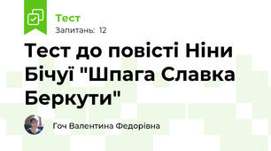 Тест до повісті Ніни Бічуї "Шпага Славка Беркути"
