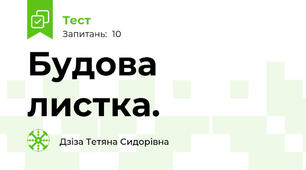 Будова листка.