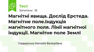 Магнітні явища. Дослід Ерстеда. Магнітне поле.Індукція магнітного поля. Лінії магнітної індукції. Магнітне поле Землі