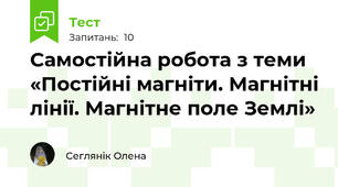 Самостійна робота з теми «Постійні магніти. Магнітні лінії. Магнітне поле Землі»