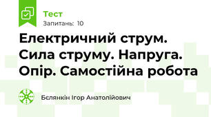 Електричний струм. Сила струму. Напруга. Опір. Самостійна робота