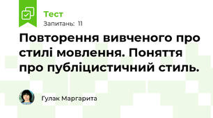 Повторення вивченого про стилі мовлення. Поняття про публіцистичний стиль.