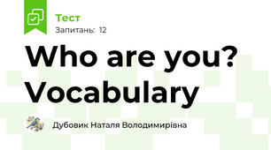 Who are you? Vocabulary
