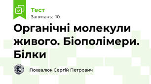 Органічні молекули живого. Біополімери. Білки