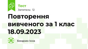 Повторення вивченого за 1 клас 18.09.2023