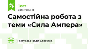 Самостійна робота з теми «Сила Ампера»