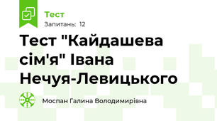  Тест "Кайдашева сім'я" Івана Нечуя-Левицького