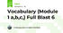 Vocabulary (Module 1 a,b,c,) Full Blast 6