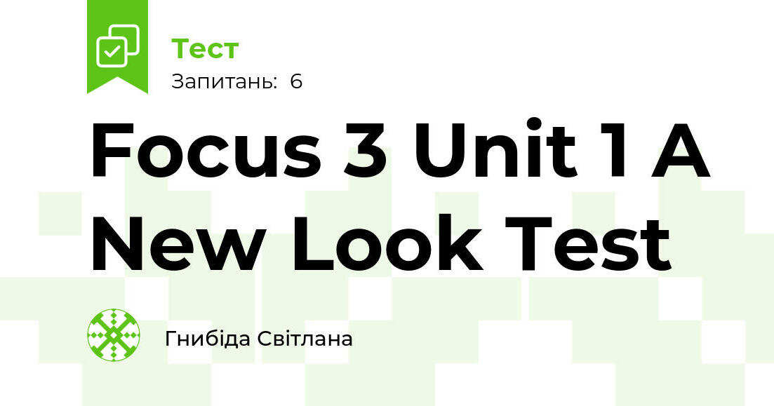 Matura Focus 3 Unit 1 Sprawdzian