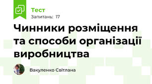 Чинники розміщення та способи організації виробництва