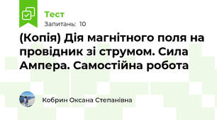 (Копія) Дія магнітного поля на провідник зі струмом. Сила Ампера. Самостійна робота