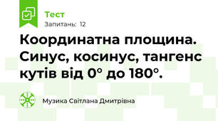  Координатна площина. Синус, косинус, тангенс кутів від 0° до 180°.