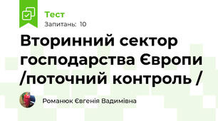 Вторинний сектор господарства Європи /поточний контроль /