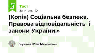 (Копія) Соціальна безпека. Правова відповідальність  і закони України.»