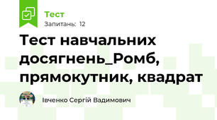 Тест навчальних досягнень_Ромб, прямокутник, квадрат