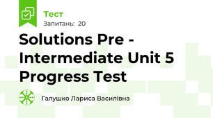 Solutions Pre - Intermediate Unit 5 Progress Test