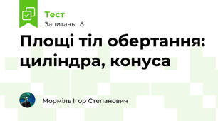Площі тіл обертання: циліндра, конуса