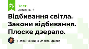 Відбивання світла. Закони відбивання. Плоске дзерало.