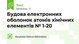 Будова електронних оболонок атомів хімічних елементів № 1-20