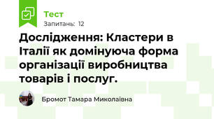 Дослідження: Кластери в Італії як домінуюча форма організації виробництва товарів і послуг.