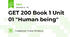 GET 200 Book 1 Unit 01 "Human being"
